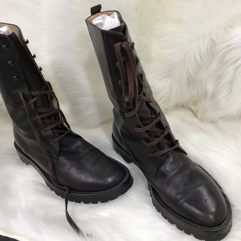 Ann Demeulemeester chocolate combat boots - Picture 2 of 6